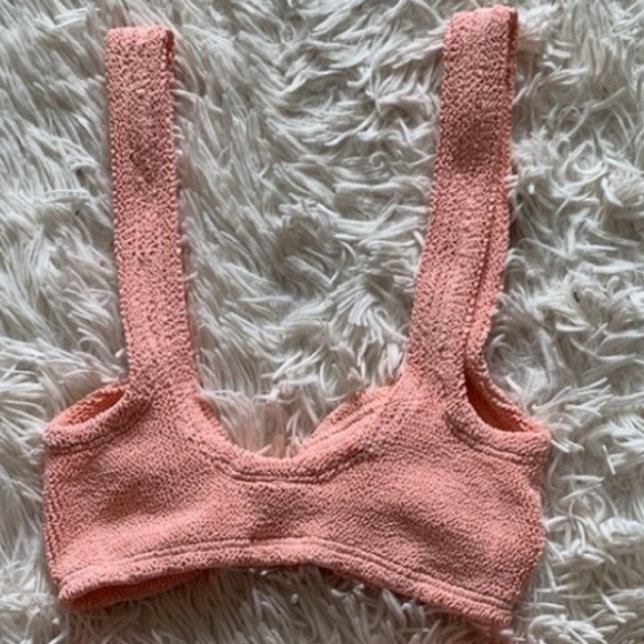 New Hunza g bonnie bikini top in peach one size - Picture 2 of 4